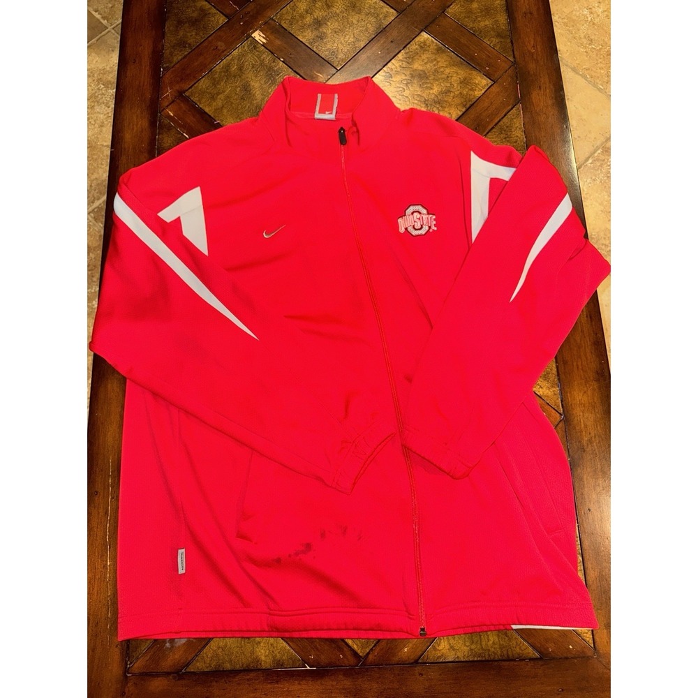 Vintage Ohio State Buckeyes Nike Dri-Fit Full Zip Jacket - Men's 2XL Red Y2K